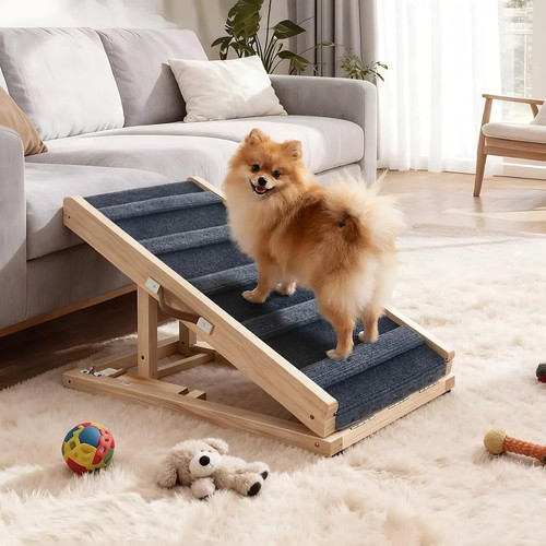Portable wooden dog - dog, bed