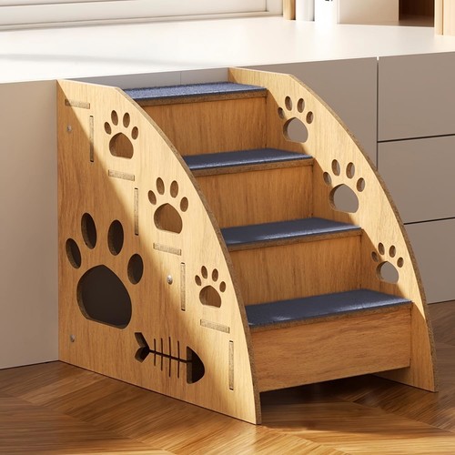 Steps pet ramp wooden dog - 4,