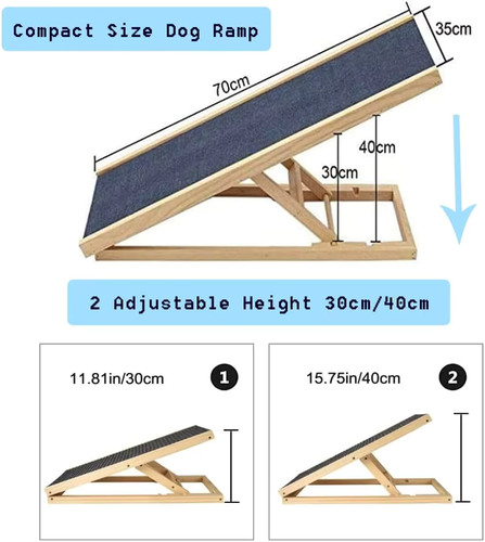 Wooden pet ramp 70cm - wooden,